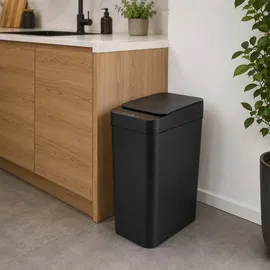Relaxdays Mülleimer 15 l Weiß/Schwarz