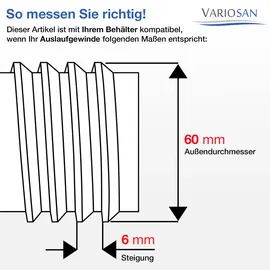 VARIOSAN IBC Adapter Kappe 14498, S60x6, 3/4" Innengewinde, Kunststoff, schwarz