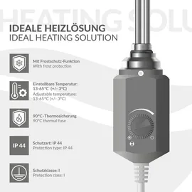 luxebath Heizstab 1200W für Badheizkörper mit Thermostat