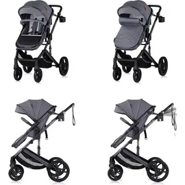 Chipolino Kinderwagen 3 in 1 Amore Babyschale Adapter Wickeltasche Fußabdeckung grau gemustert