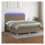 vidaXL Boxspringbett 180 x 200 cm Taupe