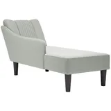 vidaXL Chaiselongue mit Rechter Armlehne Hellgrau Samt
