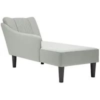 vidaXL Chaiselongue mit Rechter Armlehne Hellgrau Samt