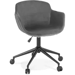 Bürostuhl für Konferenzen | Samtbezug anthrazit | Arbeitsstuhl für Meeting & Office | höhenverstellbar, drehbar & mit Rollen | Kadima Design
