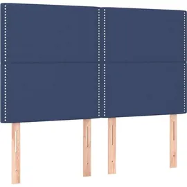vidaXL Boxspringbett mit Matratze & LED Blau 140x200 cm Stoff