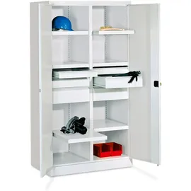 Pavoy Schwerlastschrank m.TürenB1040xT630xH1950 mm, 6 FB,SL je 2x75,125,175mmRAL 7035/7016 Mittelwand, - Artikel: 7830354277