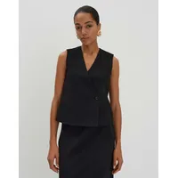 Someday Damen Weste | Leinenweste NABRIL aus Viskose Leinen Mix black, 40
