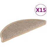 vidaXL Treppenmatten Selbstklebend Sisal 15 Stk. 56x17x3 cm Hellbeige