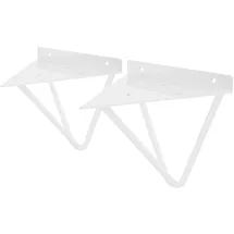 ML-Design 2 Stück Regalhalterung 160 mm Weiß aus Metall Dreieckige Regalwinkel
