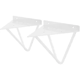 ML-Design 2 Stück Regalhalterung 160 mm Weiß aus Metall Dreieckige Regalwinkel