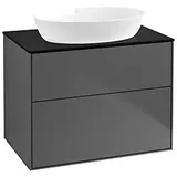 Villeroy & Boch Finion Waschtischunterschrank F99200GK 80x60,3cm, Abdeckplatte black matt, Anthracite matt