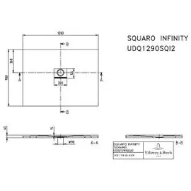 Villeroy & Boch Squaro Infinity 120x90x4cm, grau, universal einbaubar