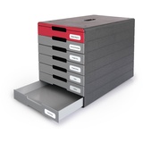 Durable Schubladenbox IDEALBOX PRO 7 Fächer, rot, 776303 DIN C4 mit Schubladen