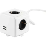 Allocacoc PowerCube 4-fach 3 m Weiß/Grau