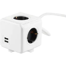 Allocacoc PowerCube 4-fach 3 m Weiß/Grau
