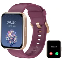 RUIMEN Smartwatch für Damen Herren Bluetooth-Anruffunktion 1.85" Fitnessuhr mit 100+ Sportmodi,SpO2 Pulsmesser Schlafmonitor Schrittzähler,IP68 Wasserdicht,KI-Sprachassistent für Android iOS Handy