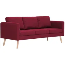 vidaXL 3-Sitzer-Sofa Stoff Weinrot