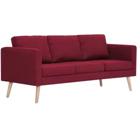 vidaXL 3-Sitzer-Sofa Stoff Weinrot
