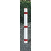 Urbanus Sperrpfosten Stahl rot-weiß m.Bodenhülse m.Spitzkappe URBANUS