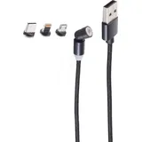 ShiverPeaks SHVP BS14-19001 - Magnetisches 3 in 1 USB Ladekabel 540°, 1 m