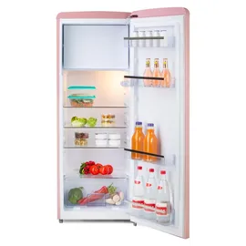DOMO DO91708R Retro-Kühlschrank (218 l, 1445 mm hoch, Pink)