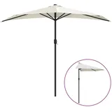 furnicato Sonnenschirm Balkon-mit Alu-Mast Sandfarben 270x144 cm Halbrund, LxB: 144x270 cm braun