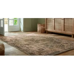 Teppich FLAIR RUGS "Selena Jute", grün, B:200cm H:8mm L:290cm, Baumwolle, Jute, Kunstfaser, Teppiche, Vintage Jute