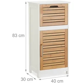 Relaxdays Beistellschrank 83 x 40 x 30 cm Weiß