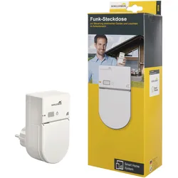 Funksteckdose SCHELLENBERG "für den Innenbereich", weiß, B:5,5cm H:11,1cm T:7,9cm, Kunststoff, Steckdosenschalter, Smart Home fähig, zur Steuerung von elektrischen Geräten, weiß