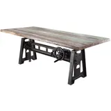 Massivmoebel24 Esstisch Altholz höhenverstellbar 240x100x75-105 mehrfarbig lackiert INDUSTRIAL #25