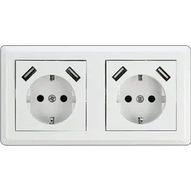 DeLock Einbausteckdose 2-fach Weiß 2 St.