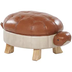 Hocker TURTLE Braun Kunstleder