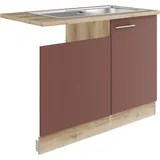 OPTIFIT Spülenschrank Bella Breite 110 cm, für teilintegrierten Geschirrspüler rot