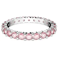 Fingerring SWAROVSKI "Matrix, Rundschliff" Gr. 55, rosa (metallfarben, rosa, rosa), Fingerringe, Damen, 55, Metall, mit Swarovski Kristall