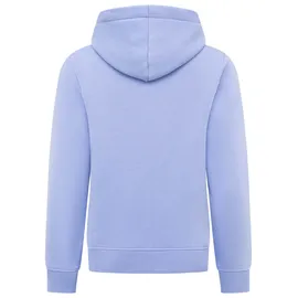 Zwillingsherz Hoodie "Kleiner Dackel", Damen, Gr. S/M, blau (mittelblau), angeraute Sweatware, Obermaterial: 50% Baumwolle, 50% Polyester, unifarben, Sweatshirts Hoodie, "Dackel"-Stickerei, bedruckter Kordelzug, Kängurutasche