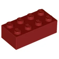 1 Stück LEGO Teil Nr. 3001 in Dunkelrot (Dark Red)