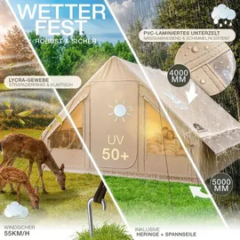 eloneo aufblasbares Zelt 4-8 Personen Beige