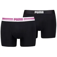 Puma MEN EVERYDAY PLACED LOGO BOXERS 2P electric orchid / schwarz L 2er Pack