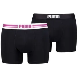 Puma MEN EVERYDAY PLACED LOGO BOXERS 2P electric orchid / schwarz L 2er Pack