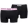 Puma MEN EVERYDAY PLACED LOGO BOXERS 2P electric orchid / schwarz L 2er Pack