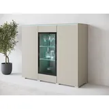 INOSIGN Highboard »Vera«, Highboard mit 4 Türen, 9 Fächern, verglasten Türen, beige