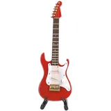 Mini -Gitarrenmodell, Mini -E -Gitarrenmodell mit Stand Display Decoration, mit Miniaturgitarrenständer, für Zuhause oder Büro (Rot)