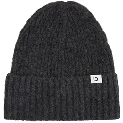 TOM TAILOR DENIM Damen Gerippte Beanie Mütze, grau, Uni, Gr. ONESIZE