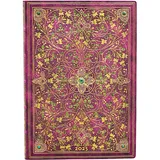 Paperblanks Diamond Jubilee (Sangorski & Sutcliffe) Midi 12-month Horizontal Softcover Flexi Dayplanner 2025 (Elastic Band Closure): tydzień na dwóch stronach, zamykany na gumkę, papier 100 gsm