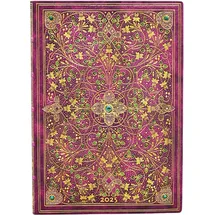 Paperblanks Diamond Jubilee (Sangorski & Sutcliffe) Midi 12-month Horizontal Softcover Flexi Dayplanner 2025 (Elastic Band Closure): tydzień na dwóch stronach, zamykany na gumkę, papier 100 gsm