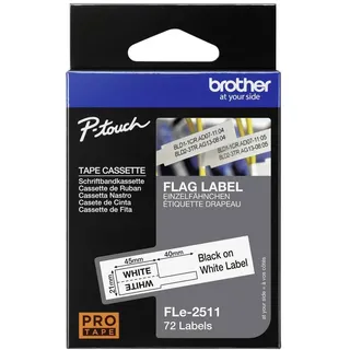 Brother FLe-2511 weiß 45mm x 21mm 72 St./Kassette
