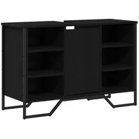 VidaXL Waschbecken Schrank Schwarz Eiche 91x35x60 cm Holzwerkstoff