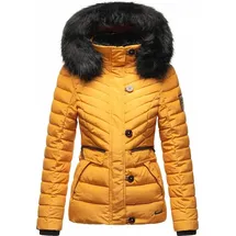 Navahoo Damen Winterjacke Warm gefütterte Steppjacke mit Kunstfell-Kapuze Wisteriaa