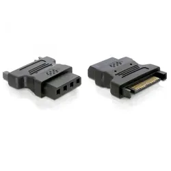 Delock Adapter Power - IDE drive > 4 Pin, SATA 15 p, IDE 4p, Schwarz
