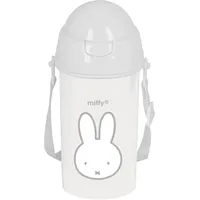 Safta MIFFY NIEBLA - Selbstöffnende Trinkflasche mit Strohhalm, Wasserflasche, BPA-frei, mit Umhängetasche, bequem und leicht, 500 ml, 7,3 x 19,5 cm, Steingrau